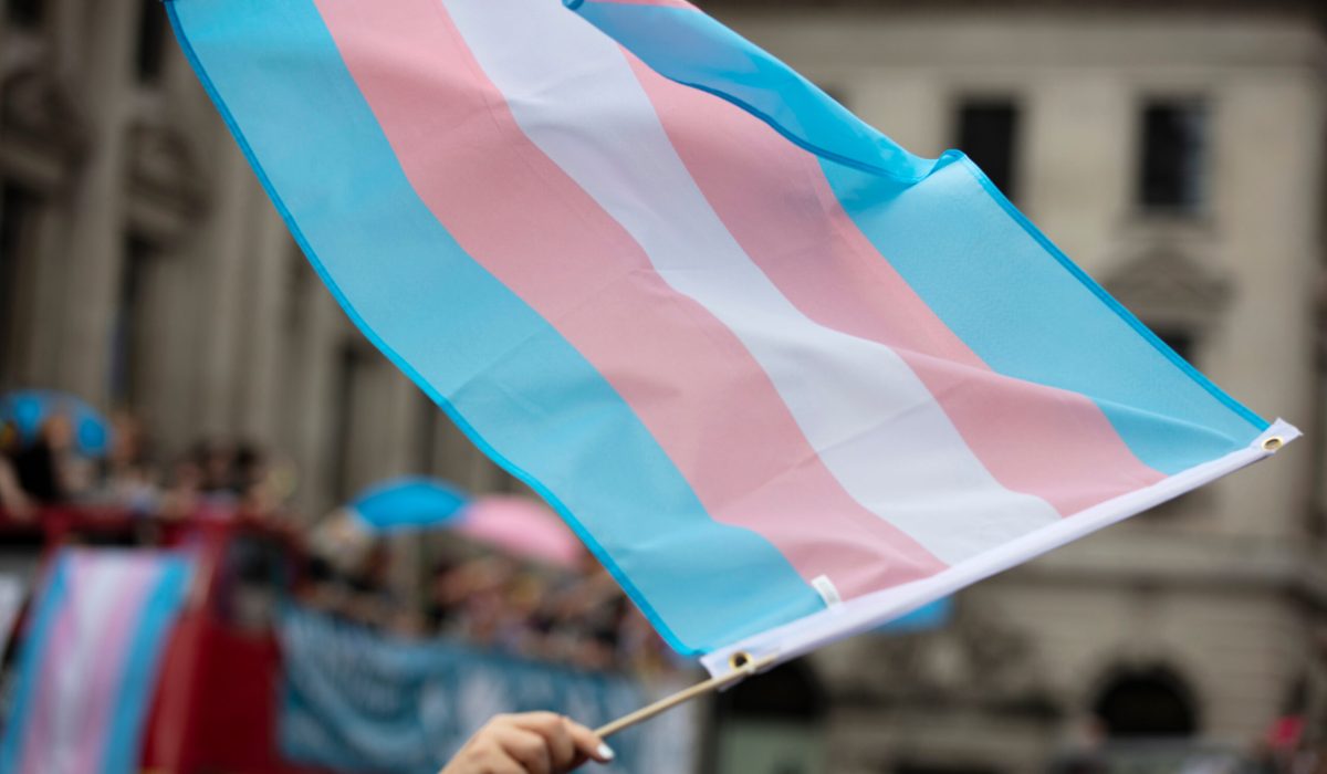 A,Transgender,Flag,Being,Waved,At,Lgbt,Gay,Pride,March
